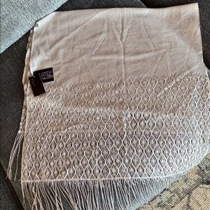 Cejon Metallic Silver Open-Knit Shawl Wrap
